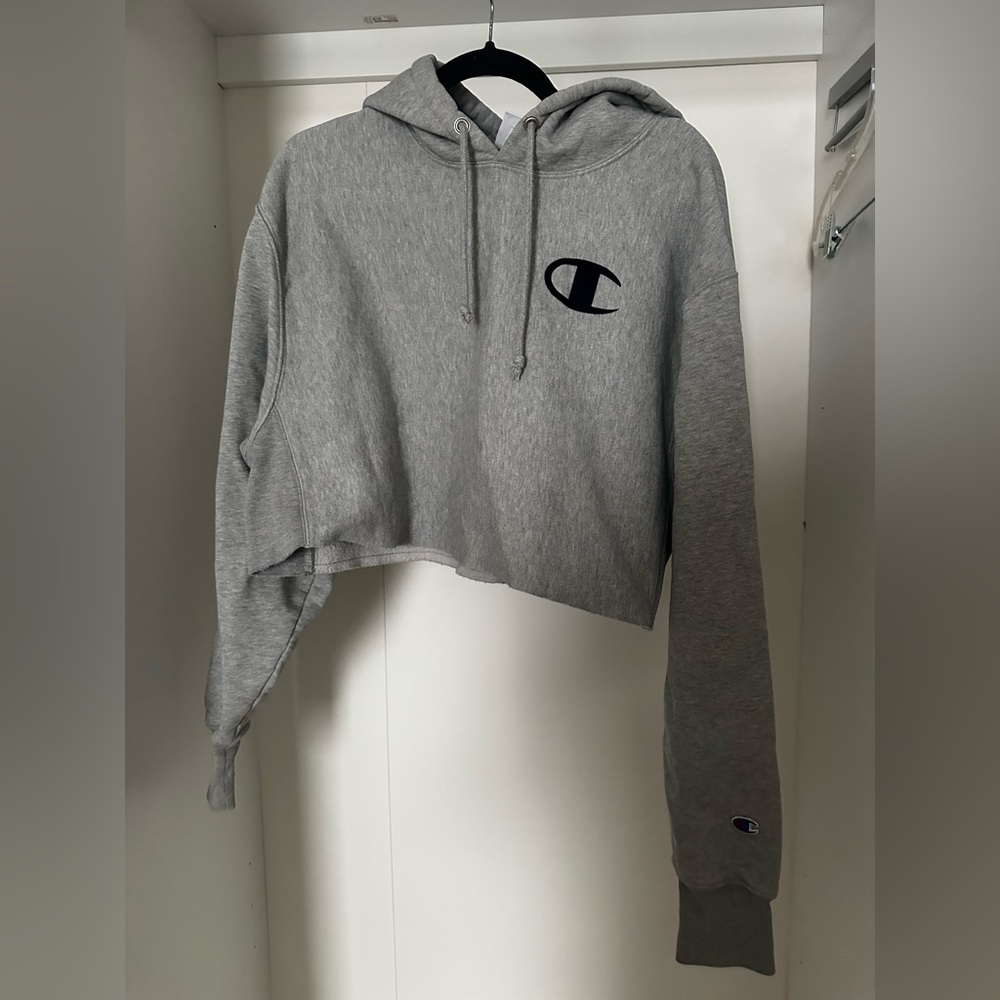 Champion Two-Tone Gray and White Hoodie
